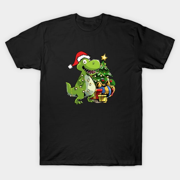 Christmas Dinosaur T Rex Tyrannosaurus Funny T-Shirt by iHeartDinosaurs